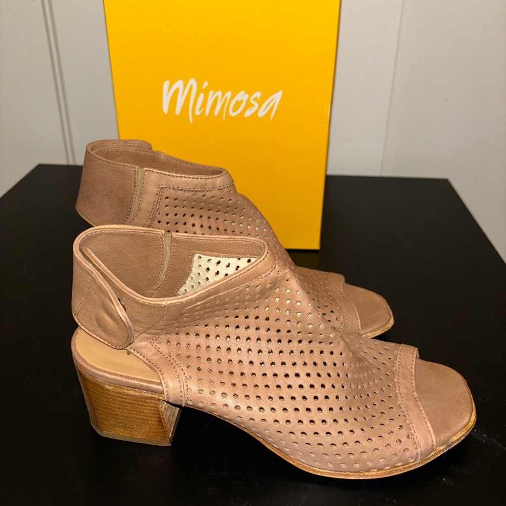 Mimosa Perforated Open Toe Booties